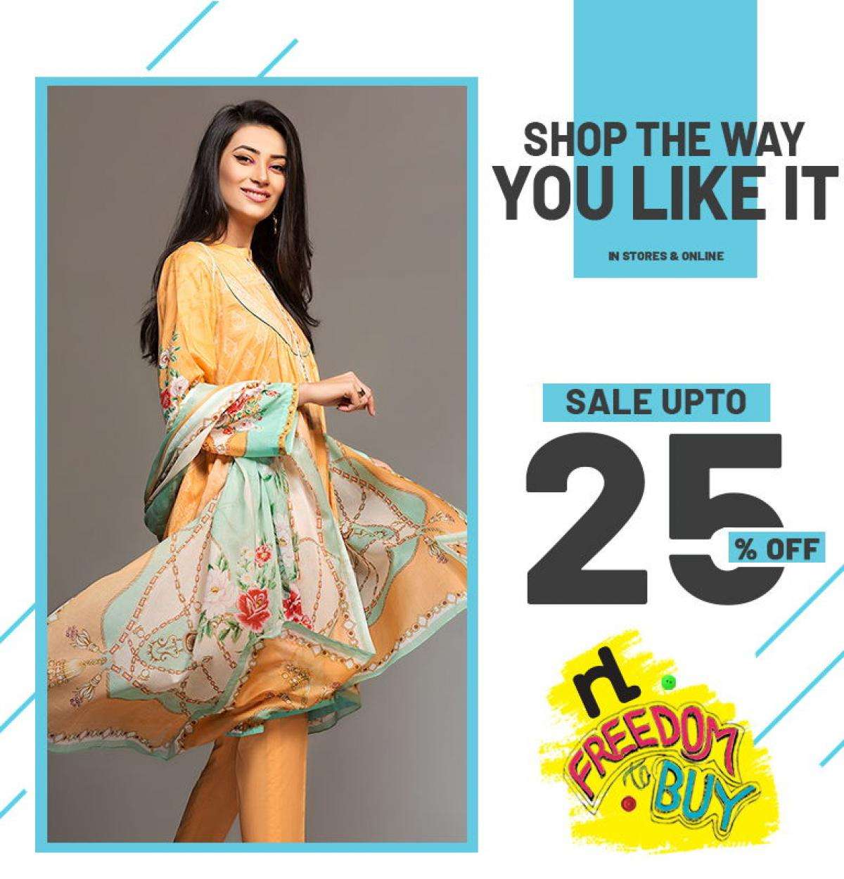 Nishat Linen Sale Freedom Upto 25 Aug 2020