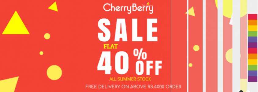 CherryBerry Sale Flat 40% Off All Summer Stock From Aug 01, 2020