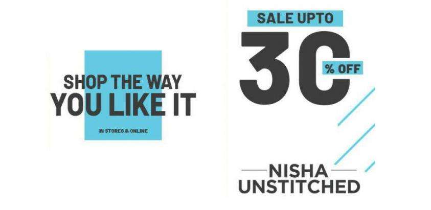 Nishat Linen Sale Unstitched Upto 30% Aug 2020